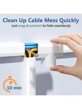 Other | White Cable Raceway Wall Cord Hider Wire Cover Tv Mount Home ...